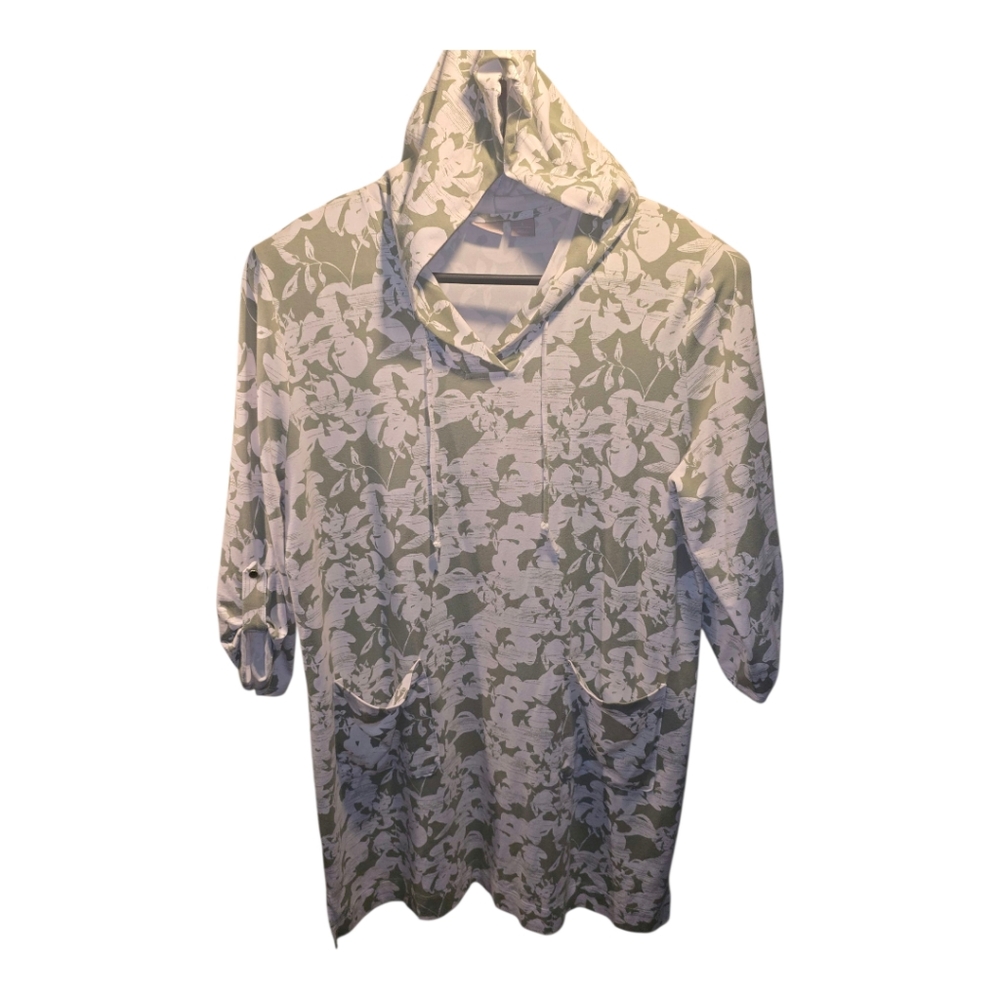 Chico's Sz. Xlarge Army Green/white Dress
